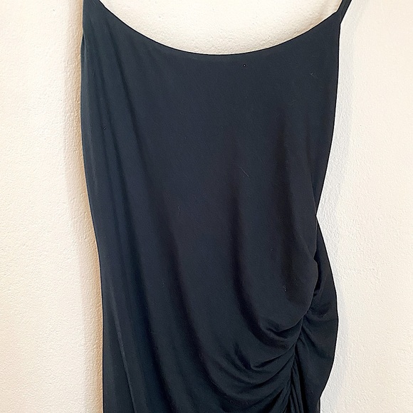 Lovers + Friends Kiki slinky Jersey Maxi Dress ruched black size small - Picture 4 of 11